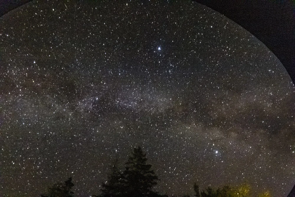 The view from inside the sky bubble.