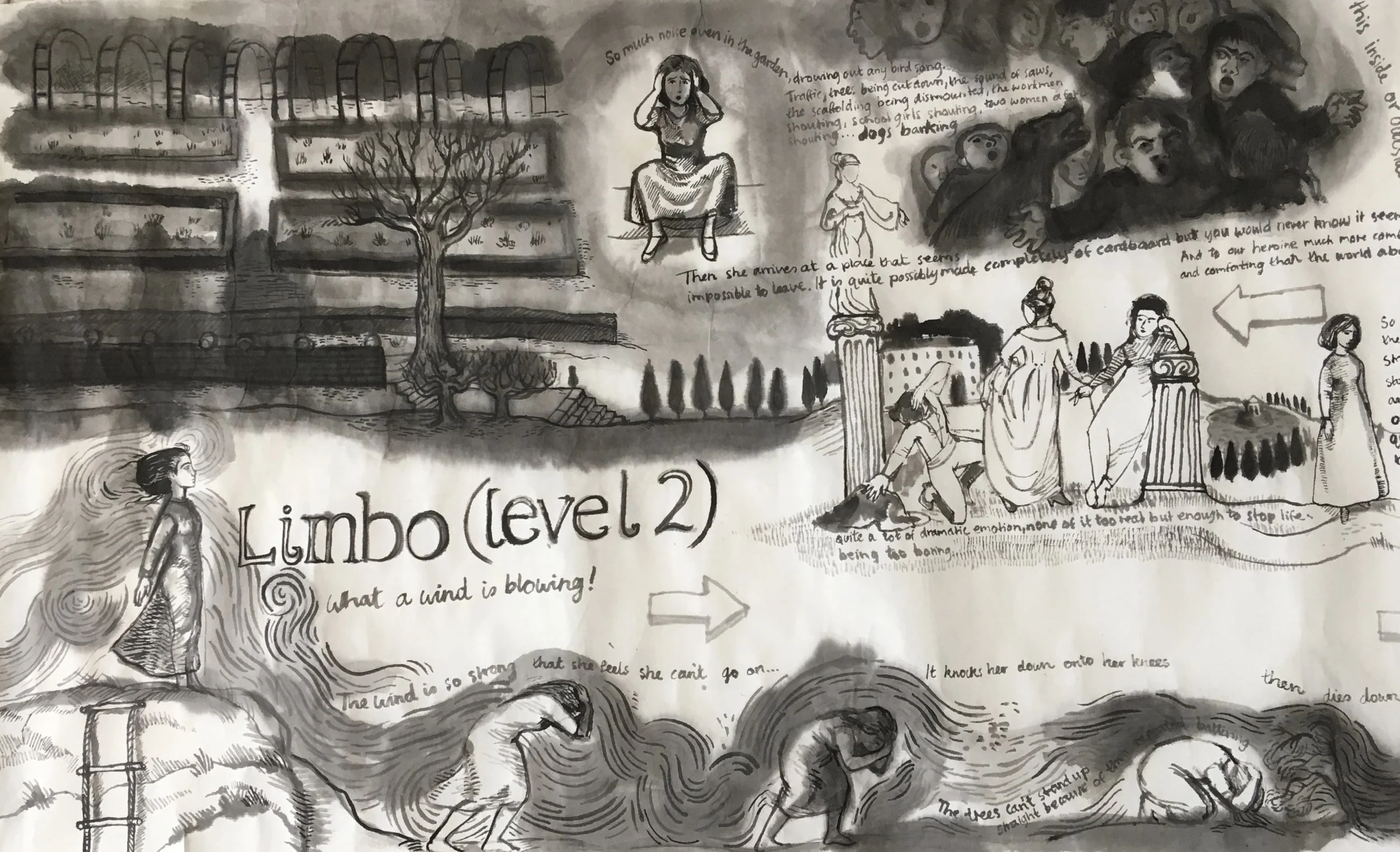 Limbo level 2 map (detail)
ink on Chinese paper