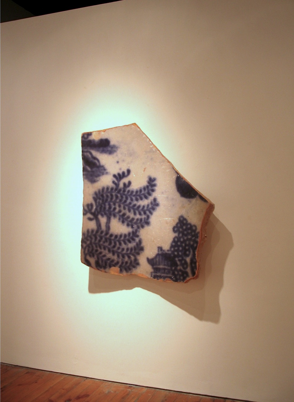 Shard, Oriental Blue Willow pattern 2011, Photo, mixed media 110 x 110 x 25 cm