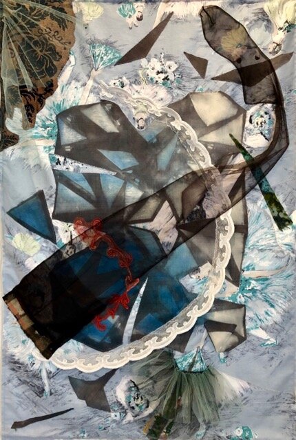 Remnant Reflections , 2020 Vintage textiles, mainly cotton, vintage buttons, lace, steel or wood dowels 96.5 x 64 x 1.5 cm $750 /#11 - 12