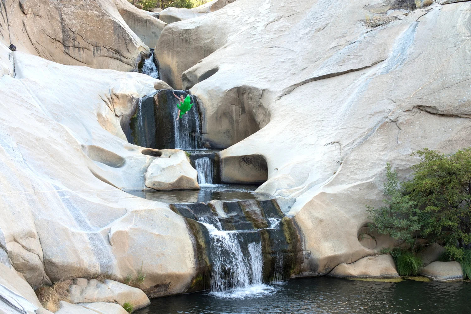 We made Devlin test out the waterfalls. He seemed to enjoy it. 