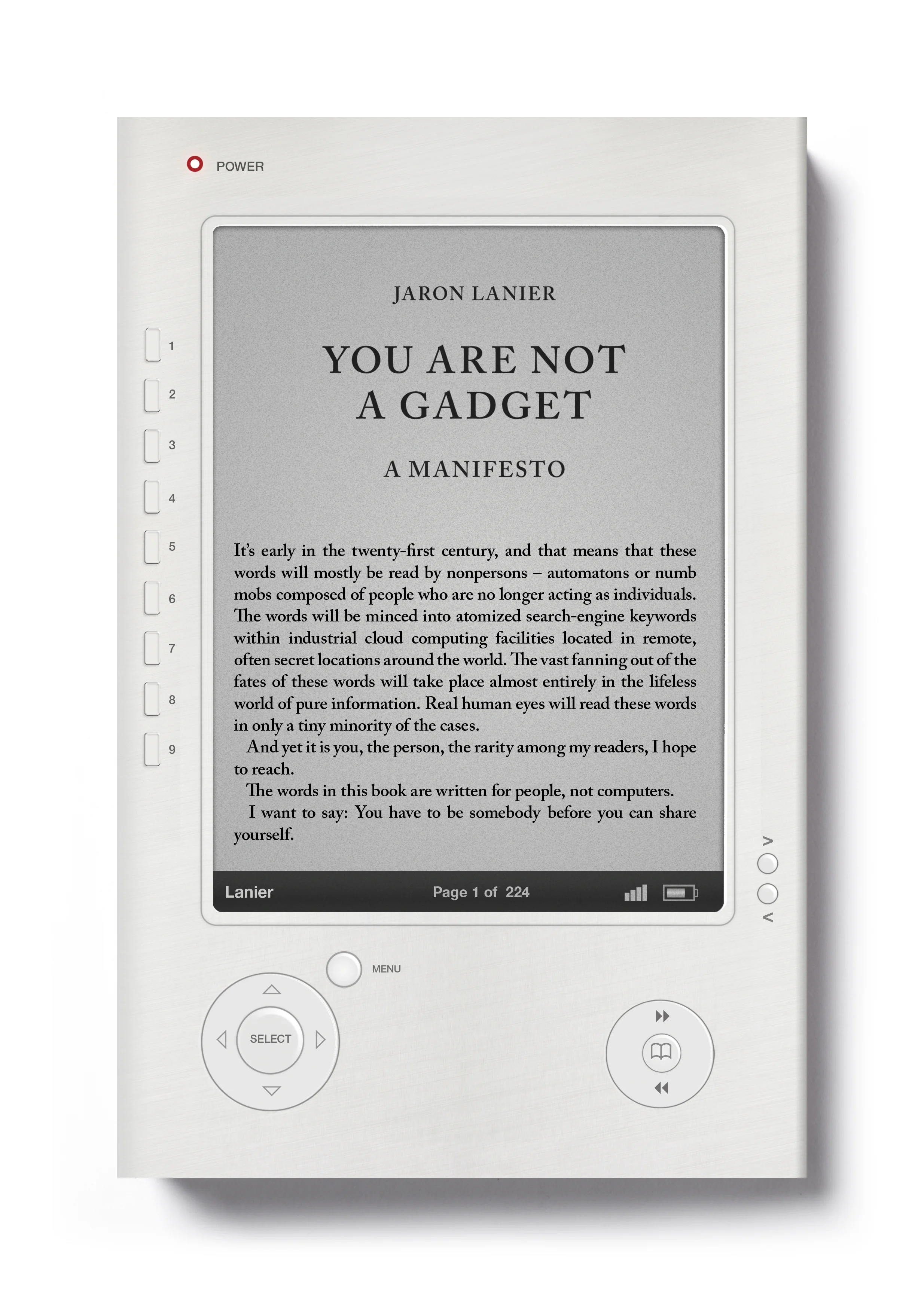 You Are Not A Gadget by Jaron Lanier - Art Direction: Jim Stoddart Design: Olly Moss 