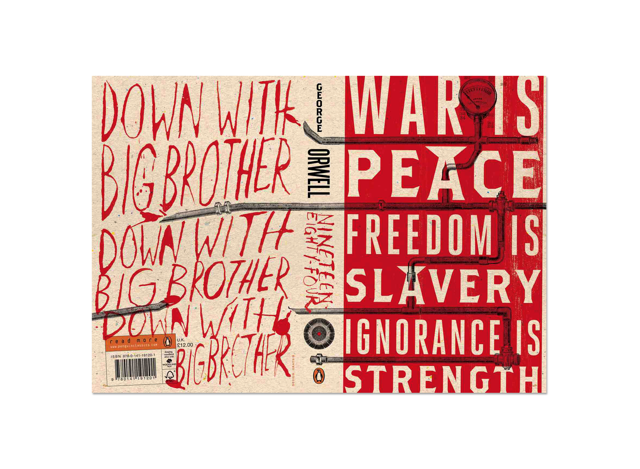  Nineteen Eighty Four by George Orwell (front &amp; back cover) - Art Direction: Jim Stoddart Design: Gray318  &nbsp; 