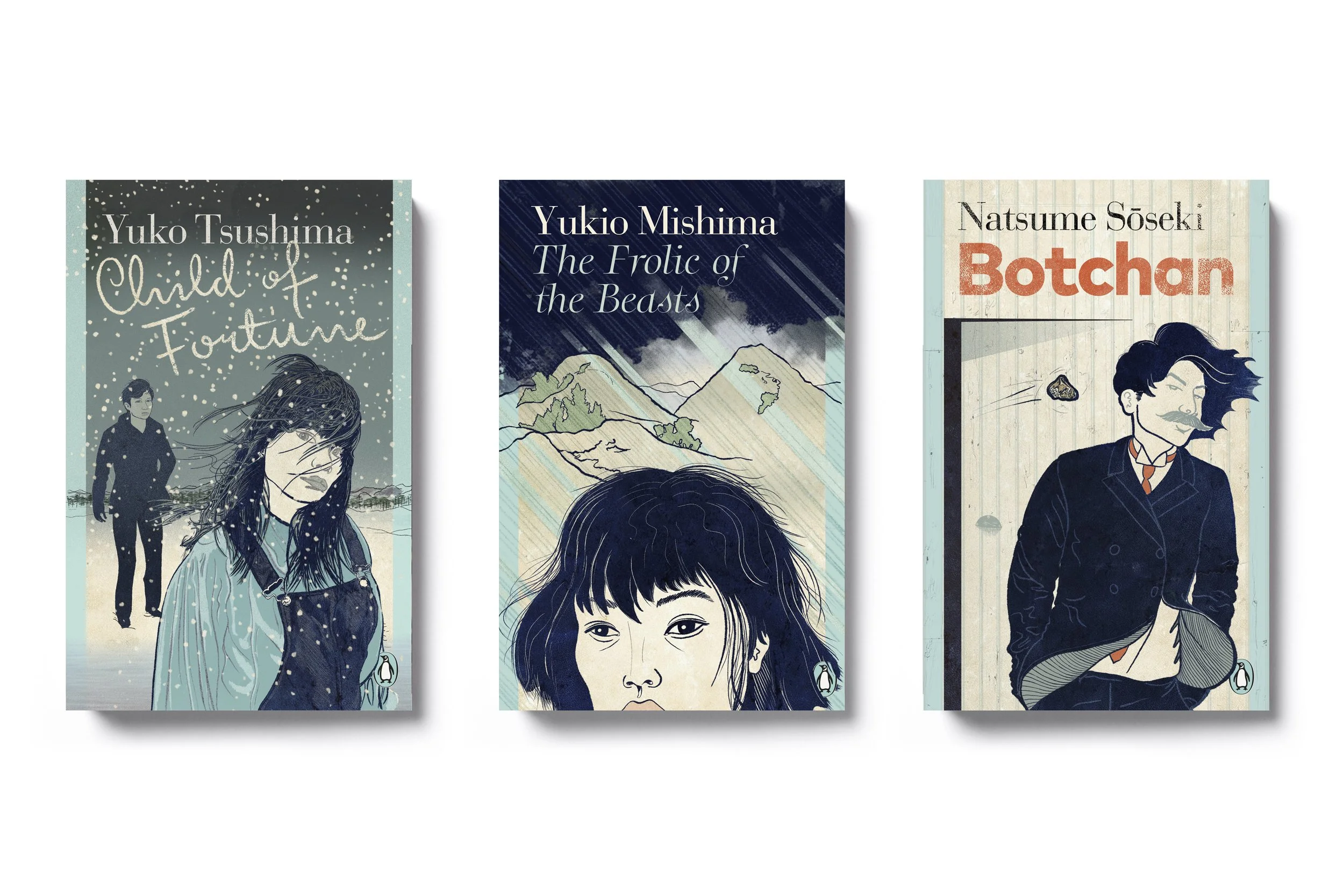  Child of Fortune    by Yuko Tsushima; The Frolic of the Beasts    by Yukio Mishima; Botchan    by Natsume Sōseki - Design/illustration: Jim Stoddart  