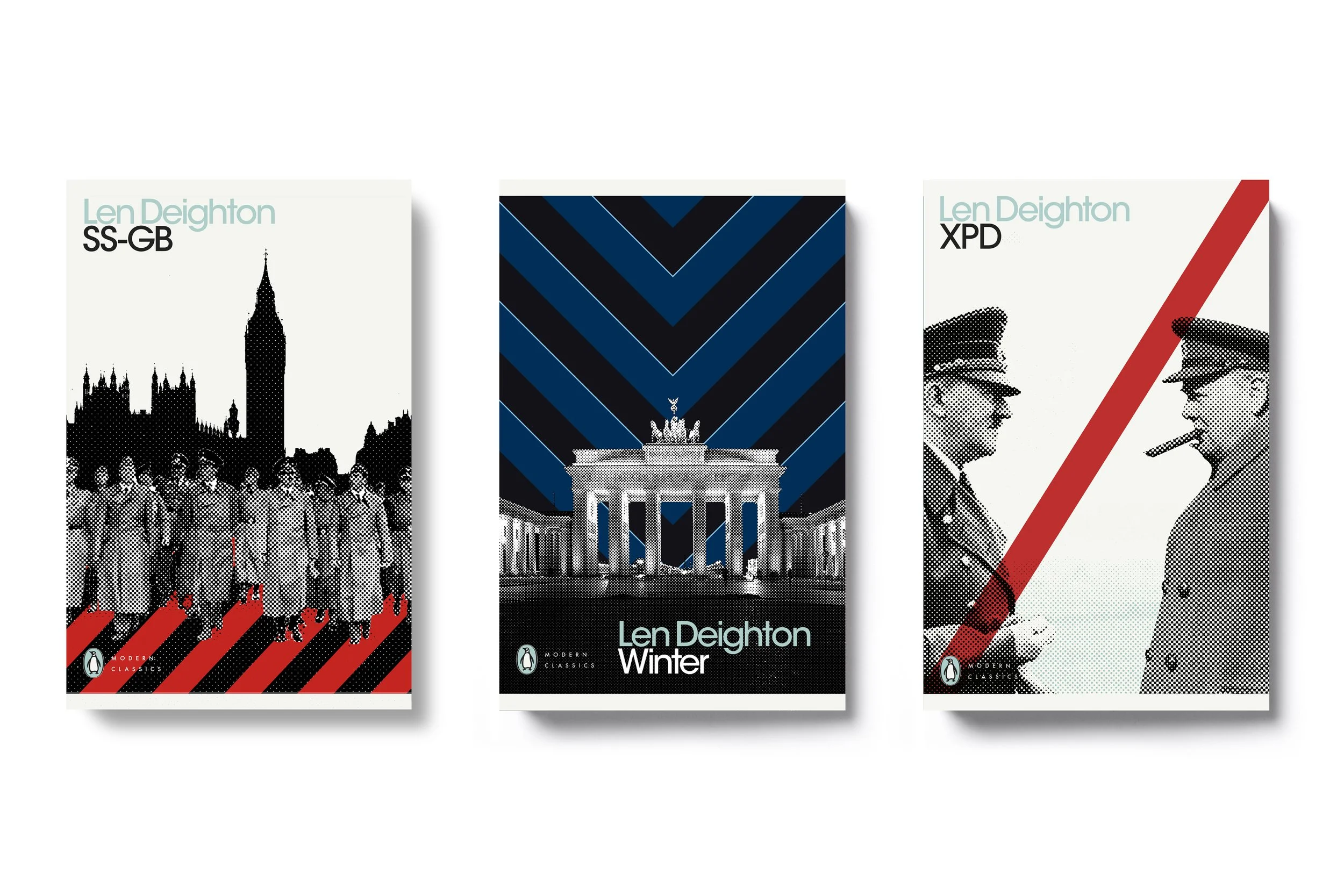  Len Deighton into Penguin Modern Classics - Art Direction/Illustrations: Jim Stoddart (inspired by  Raymond Hawkey’s  1960s Penguin/ Deighton covers)   