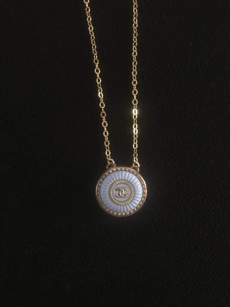 Louis Vuitton Button Necklace — Blue Blood Metal | Vintage Rings & Necklaces