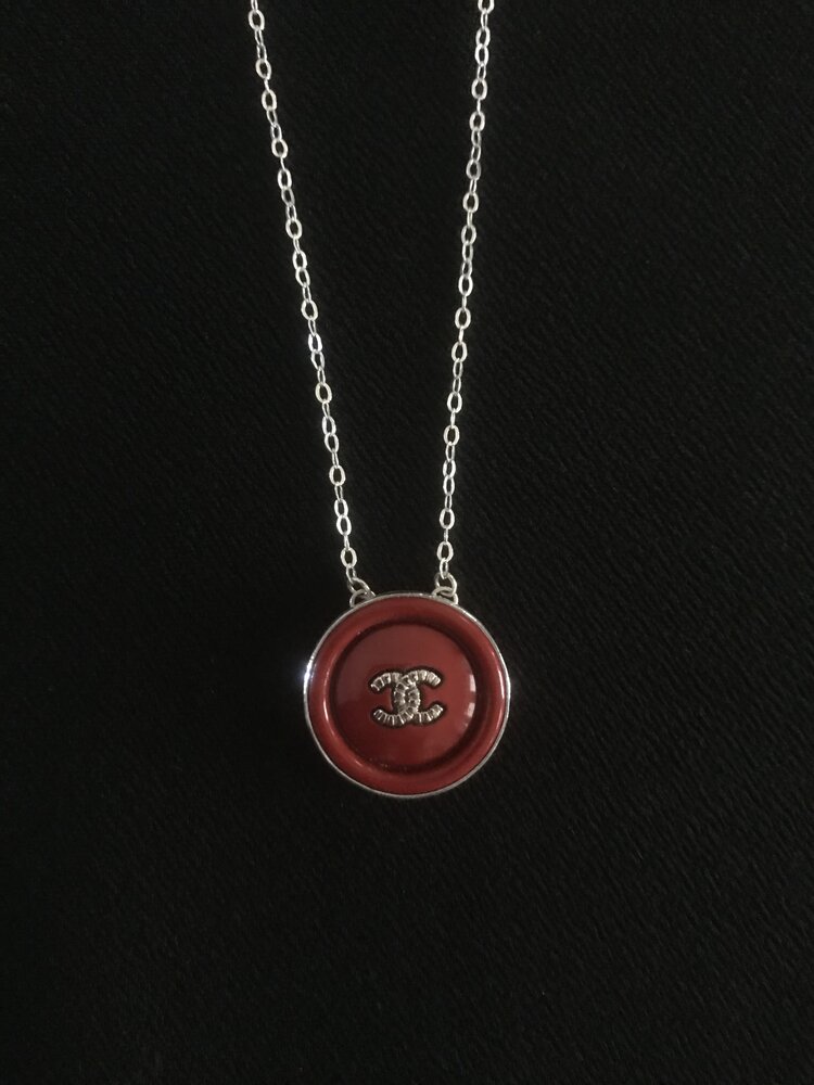 Classic Red Chanel Button Necklace — Blue Blood Metal | Vintage Rings &  Necklaces