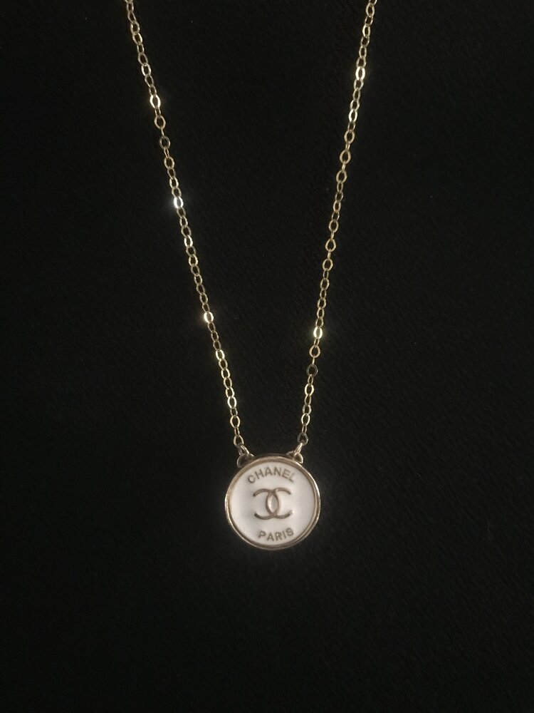 Chanel Paris Button Necklace — Blue Blood Metal | Vintage Rings & Necklaces
