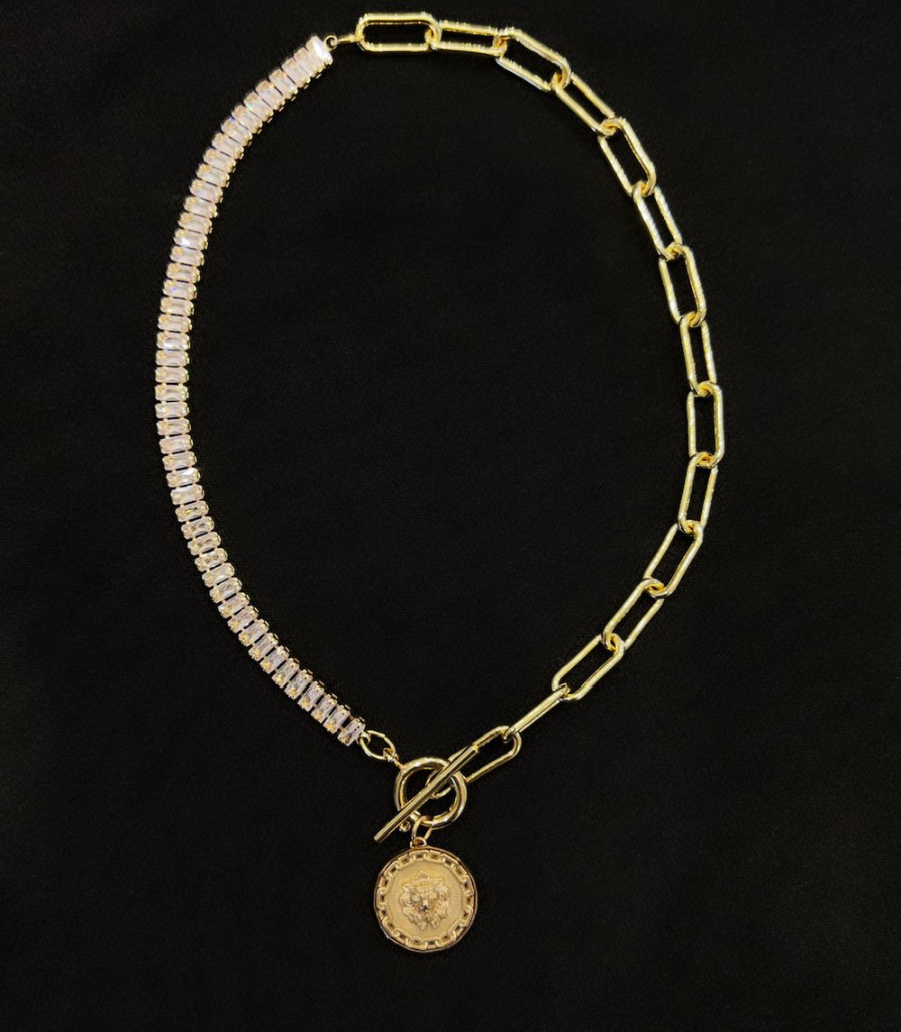 Asymmetric Rhinestone Chanel Choker — Blue Blood Metal | Vintage Rings &  Necklaces