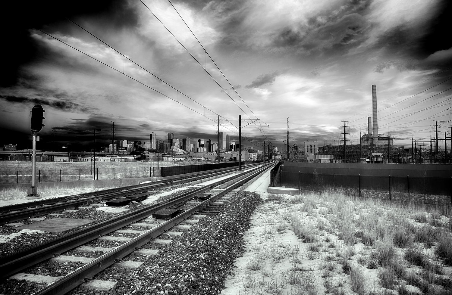 "Denver Sunset" Black and White