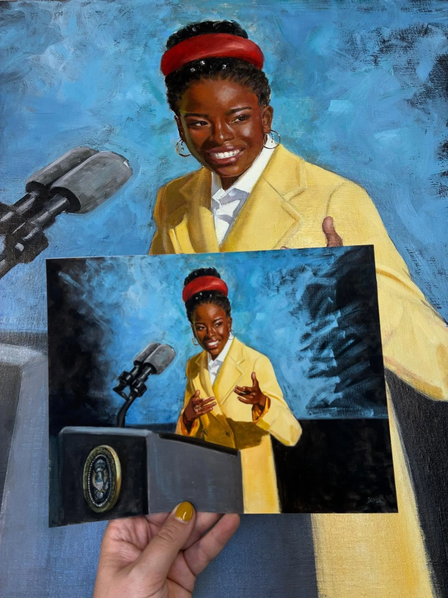 Working on a Print Capture of @amandascgorman for @freedom58project 💛

If you&rsquo;re not familiar with this org, here&rsquo;s a bit about them in their own words:

&ldquo;[We] are a Colorado based non-profit fighting modern day slavery through art