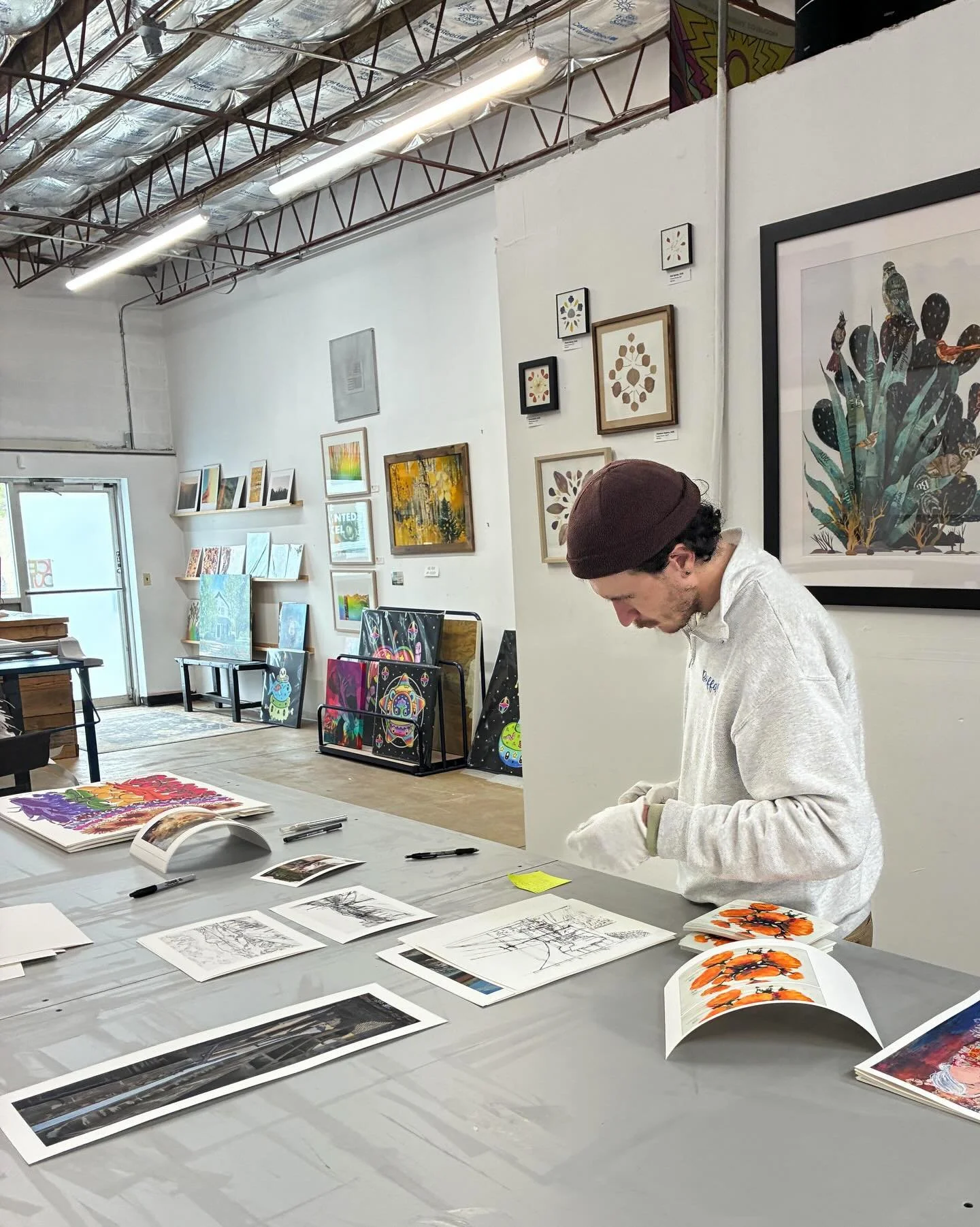 Nothing leaves our studio without a second set of (artist) eyes.

After your printmaker finishes your order, we pass it off to another artist on our team to ensure sizing, paper and quantities are correct. Then we hand check every print to make sure 
