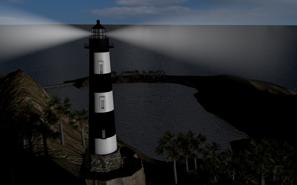 Lighthouse night environment made in Cinema 4D
