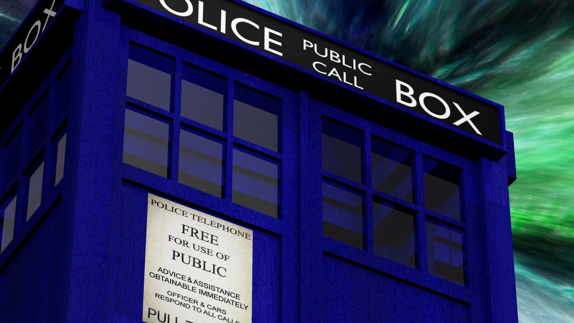 Tardis exterior made in Cinema 4D composited in Photoshop