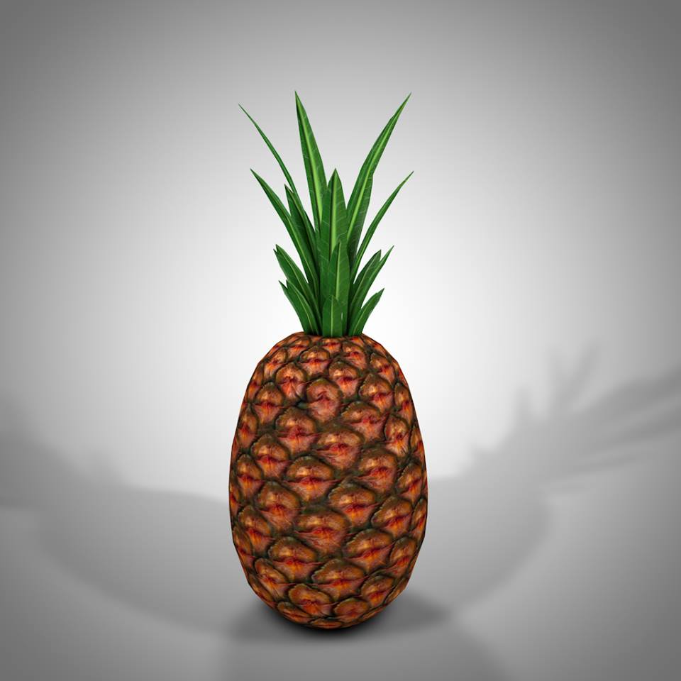 Pineapple made in Cinema 4D