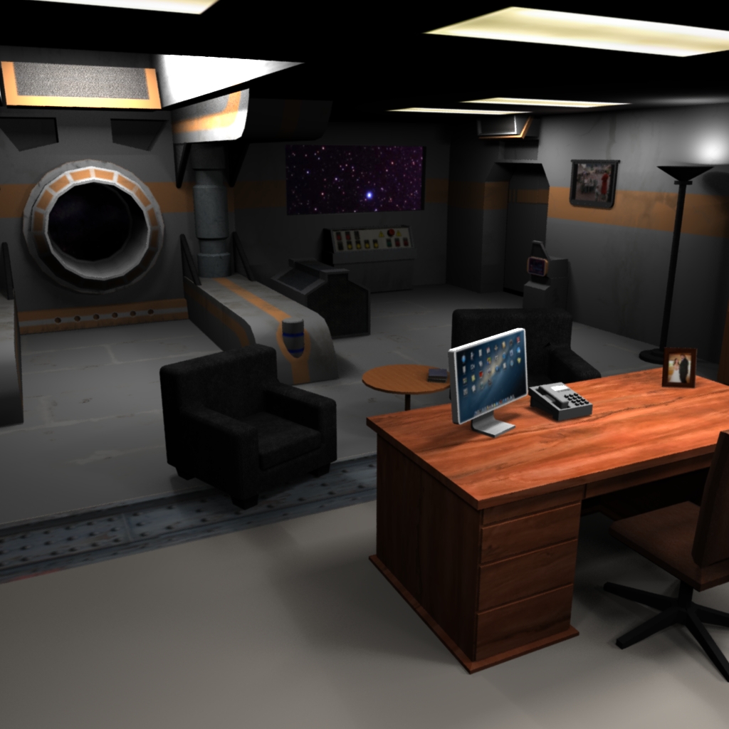 Shot 1 of Space Office environment made in Maya
