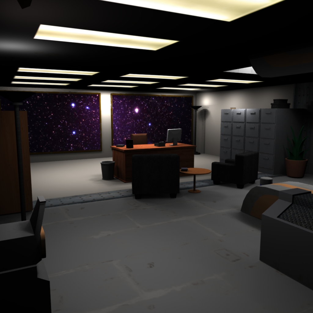 Shot 2 of Space Office environment made in Maya