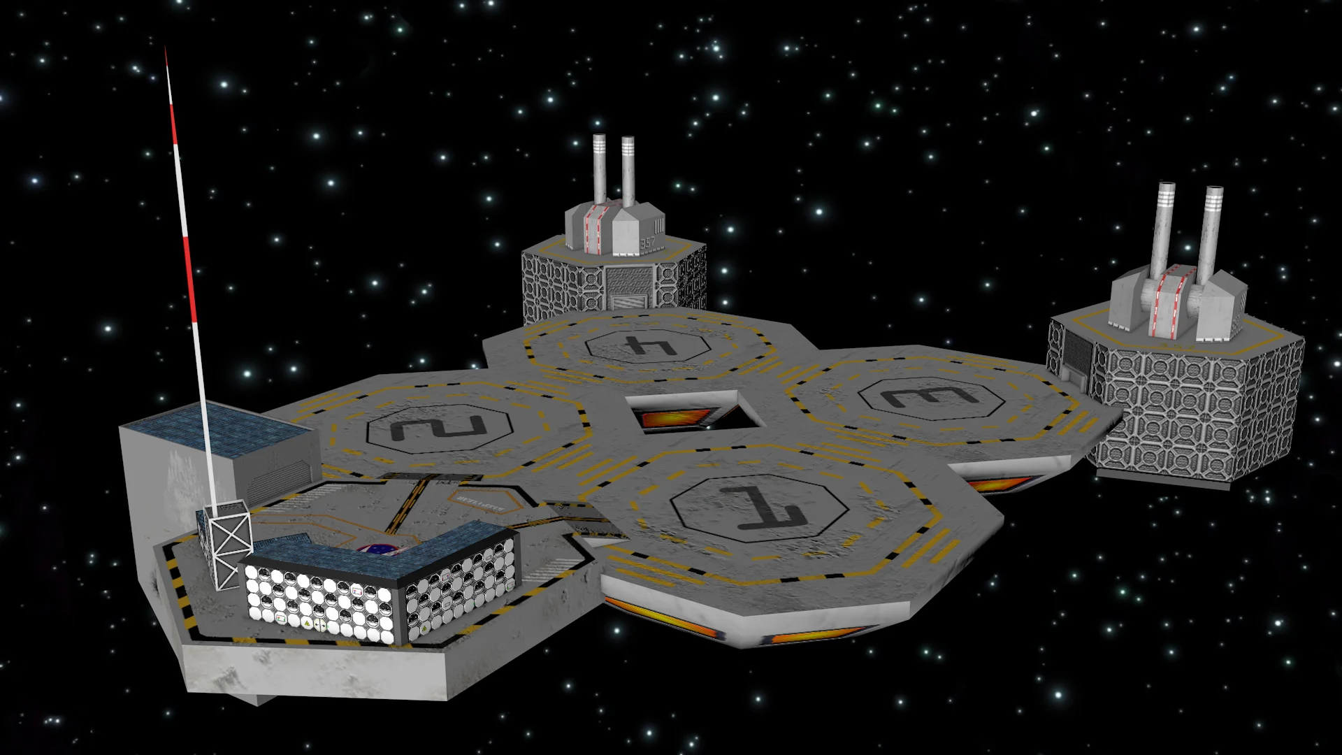 Space Platform UVed in Cinema 4D and textured in Photoshop
