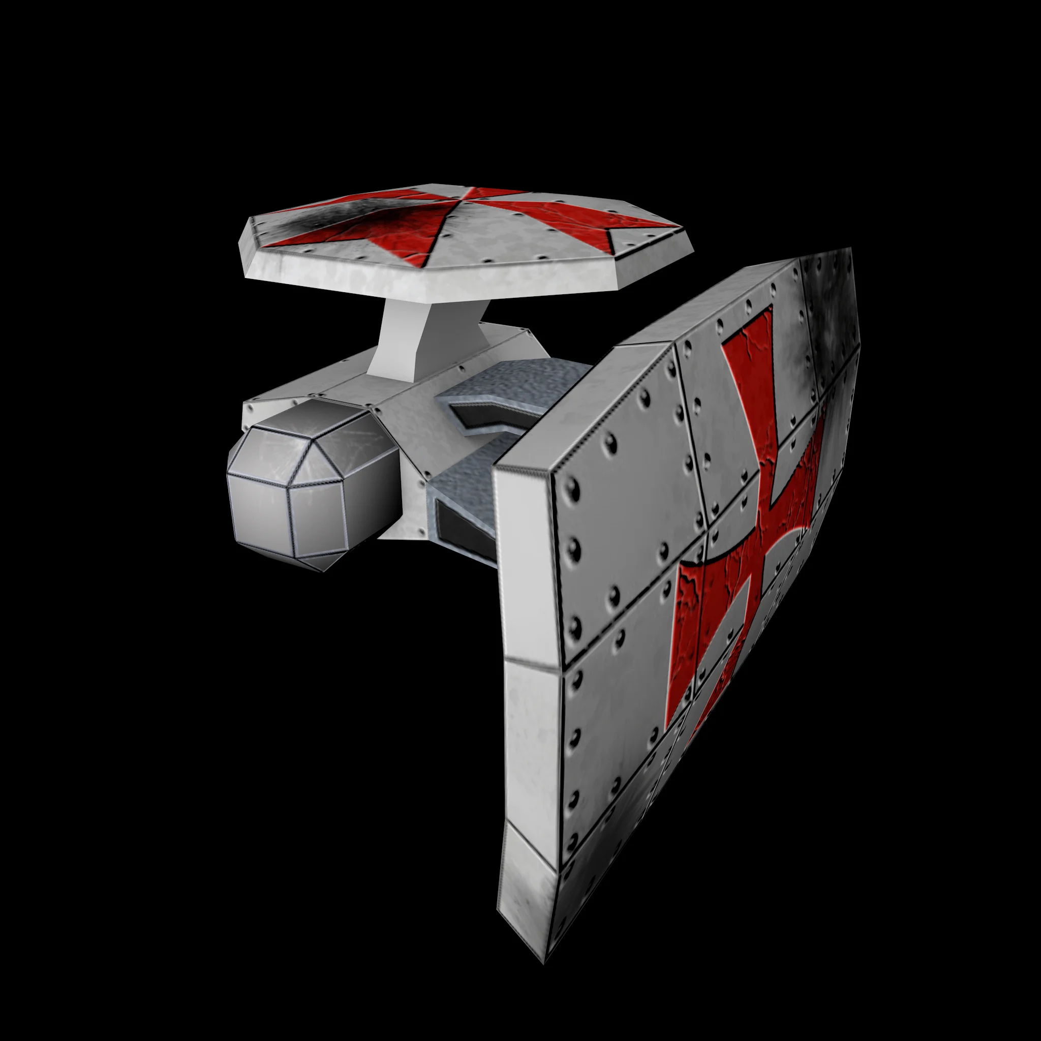 Paladin Space Ship UVed in Cinema 4D and textured in Photoshop