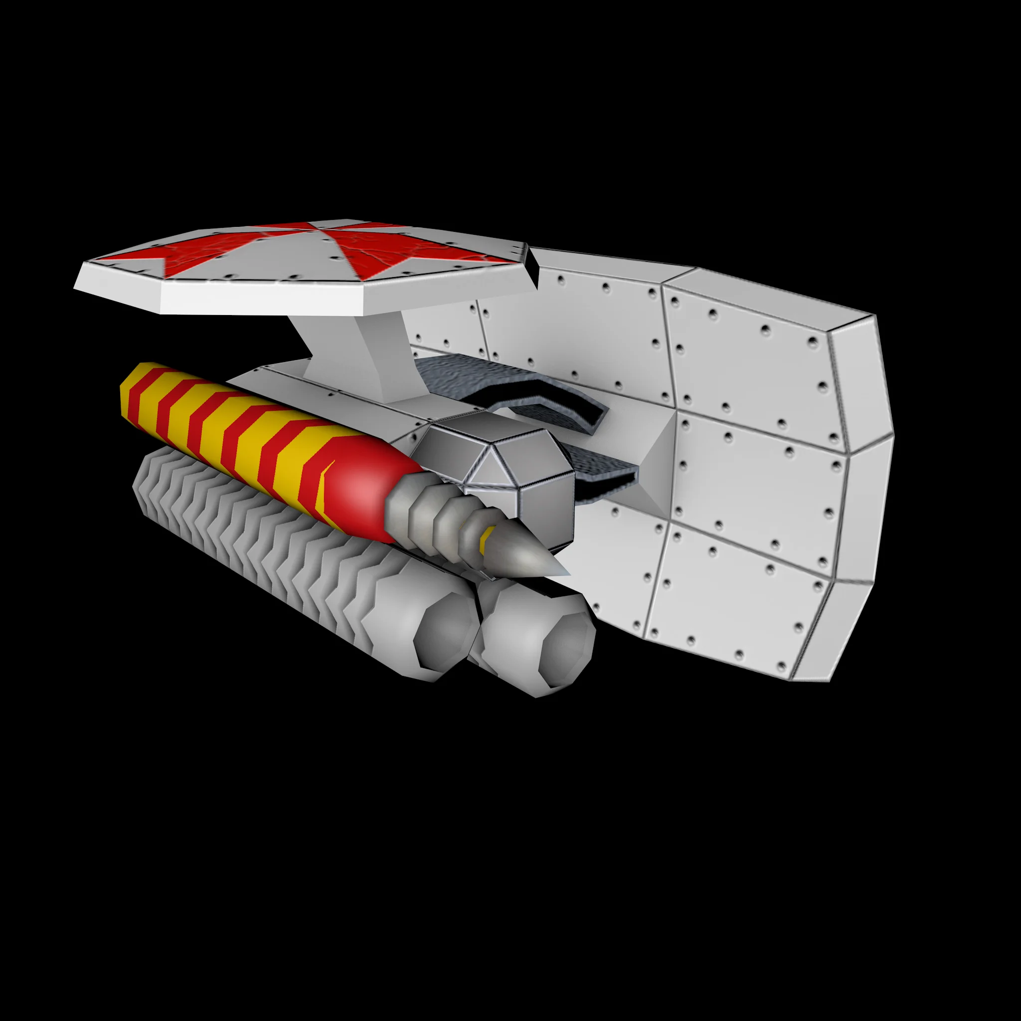 Paladin Space Ship UVed in Cinema 4D and textured in Photoshop