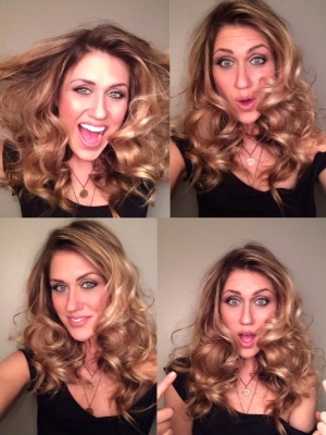 Clean hair or dirty hair you can still have volume. Pictured above is freshly washed hair slightly different than the ones posted throughout blog. Both work. With the clean hair curls I can create an old hollywood hairdo by smoothing out curls with a bristle brush, shaping with my fingers and spraying with hairspray.