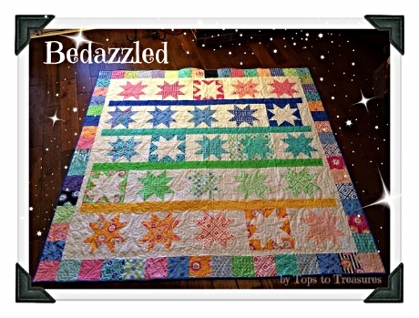 Get this pattern for the BEDAZZLED QUILT made with Hubba Hubba Fat Quarters from Cindy Sharp. It's free at the Moda Bake Shop!