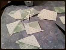 You can make your half square triangles for BLOCK ONE using your favorite method. Triangle papers, specialty rulers, drawing a line diagonally across the square and sewing on each side. What is your favorite? Drawing a diagonal is what is outlined in your Block One pattern by Pat Sloan so that is what I did for my first BLOCK ONE