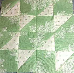BLOCK ONE with values reversed. I think I like this version best right now. ( I will make a new one without pleats though :)