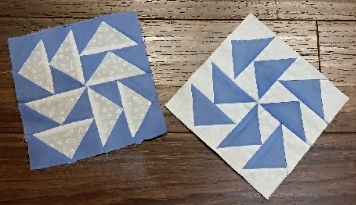 BLOCK 16: I had picked BLOCK 3 as my favorite so far. But now I like this one VERY much also. I changed values and I like it both ways. I know this block to be called 'Dutchman's Puzzle'.