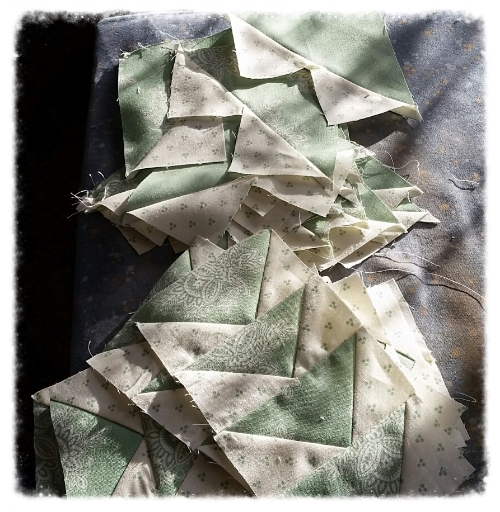 pile o' flying geese in progress