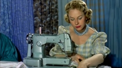 Retro Bliss: A symphony of frosty greens. Always a good sewing day when your eye shadow matches your sewing machine☺.