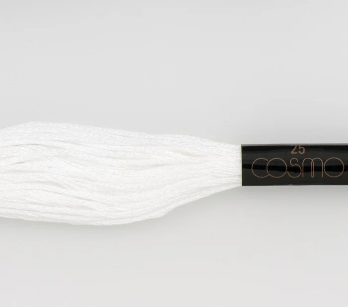 Cosmo Cotton Embroidery Floss Skein Vivid White 2500 — Rocking Chair Quilts