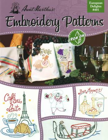 Aunt Martha's Iron-on Transfer Pattern Book European Delights # 401 —  Rocking Chair Quilts