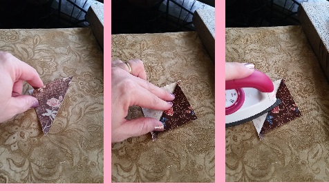 PRESS TO THE DARK SIDE: START WITH DARK FABRIC ON TOP, FINGER PRESS OPEN, SET WITH HOT IRON.