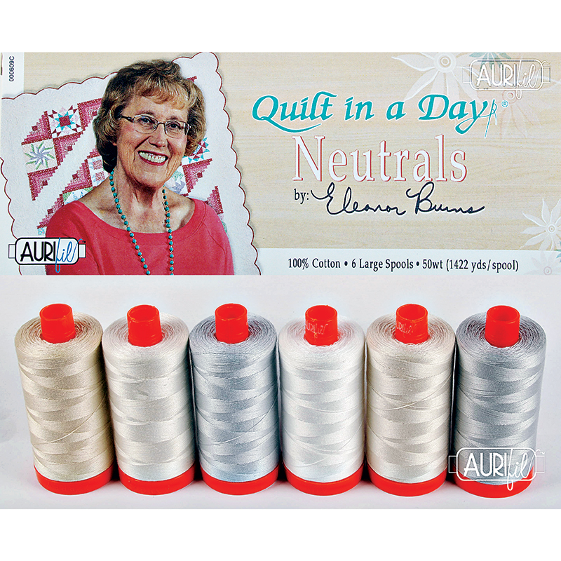 Quilt In A Day Neutrals EB50QD6 Aurifil Collection 50wt Cotton Thread Set —  Rocking Chair Quilts