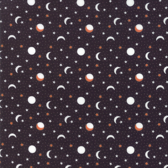 MIDNIGHT MAGIC by April Rosenthal for Moda Fabrics Midnight Magic Full Moon Ghost 24082 11-12 yard continuous cuts