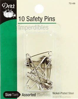 Safety Pin Nickel Assorted Sizes 11ct # 72-65-66 — Rocking Chair Quilts