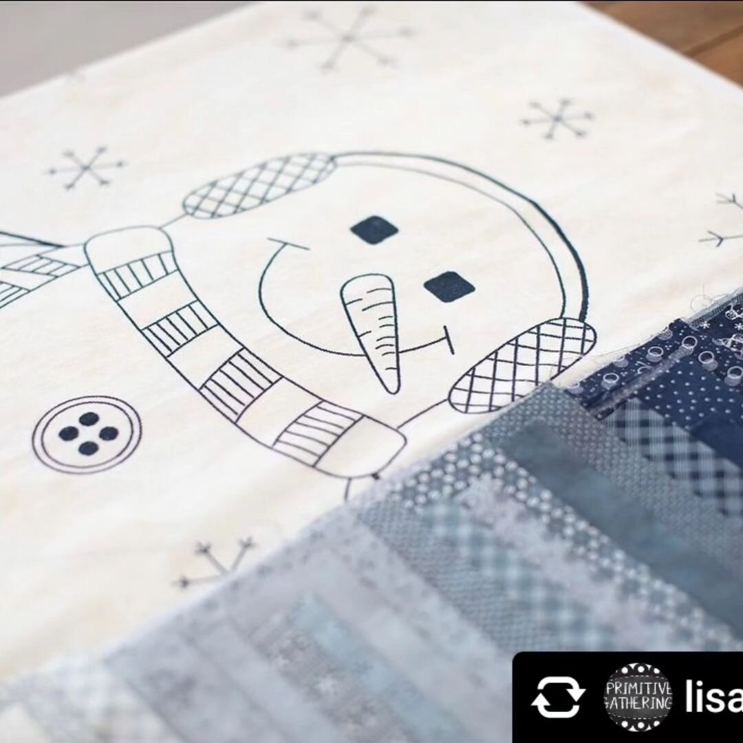 Posted @withregram &bull; @lisabongean Did someone say snow?
☃️☃️☃️☃️☃️☃️
 Snowman Gatherings IV by @lisabongean for @modafabrics is  coming to @rockingchairquilts in July of 2024! #PrimitiveGatherings #modafabrics #snowmangatherings #enjoythesew #ro