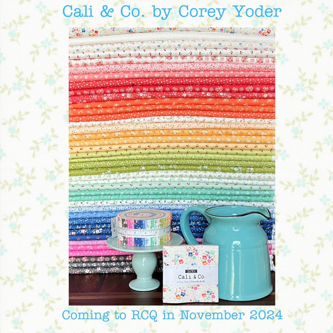 CALI &amp; CO. BY COREY YODER FOR MODA FABRICS
This is a brilliant (both in color and ingenuity!) collection from Corey @corianderquilts that every quilter needs in their fabric stash. This new range from Corey and @modafabrics  features sweet calico