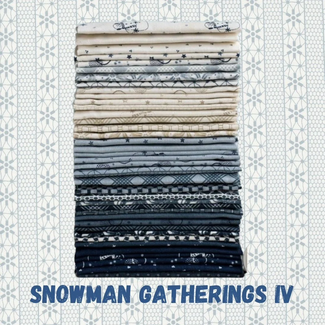 We've GOT BUNDLES!
Snowman Gatherings IV by Primitive Gatherings for @modafabrics ⛄⛄⛄⛄ This collection features a sweet little snowman couple print  and Lisa Bongean's classic tiny prints and soft blue/cream color palette will have Snowman Gatherings