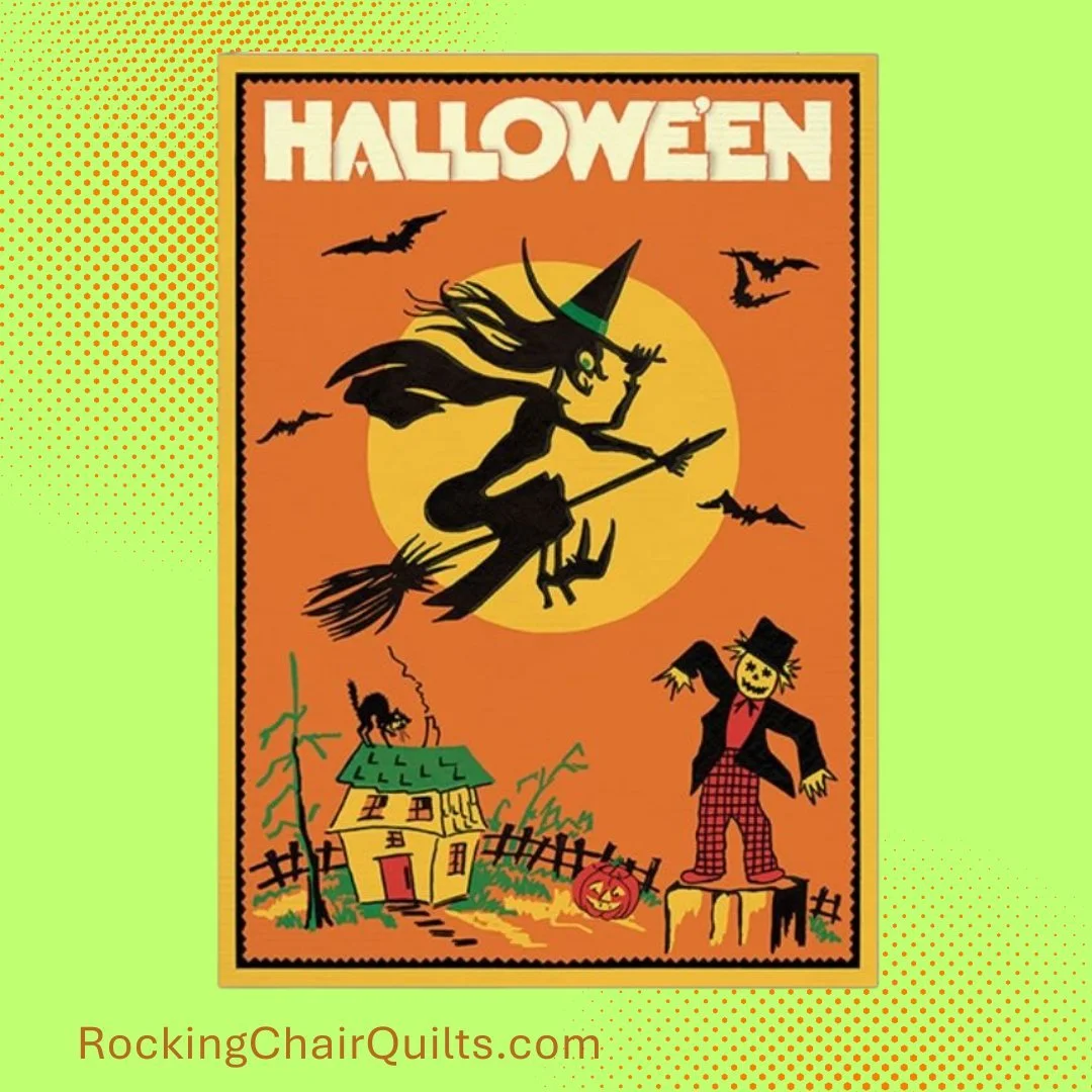 #vintagepostcard #SpookySeason #halloween #enjoythesew #rockingchairquilts