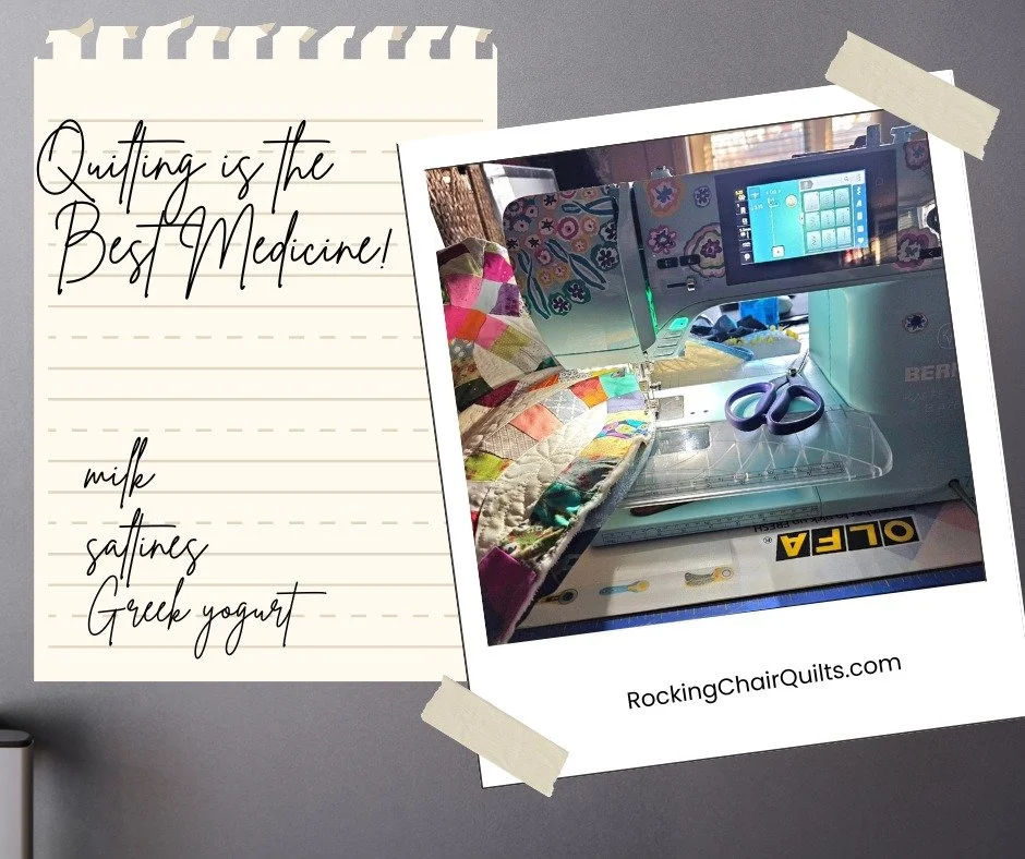 Quilting is my therapy. #priorities #livingonthequilededgeoflife #enjoythesew #rockingchairquilts