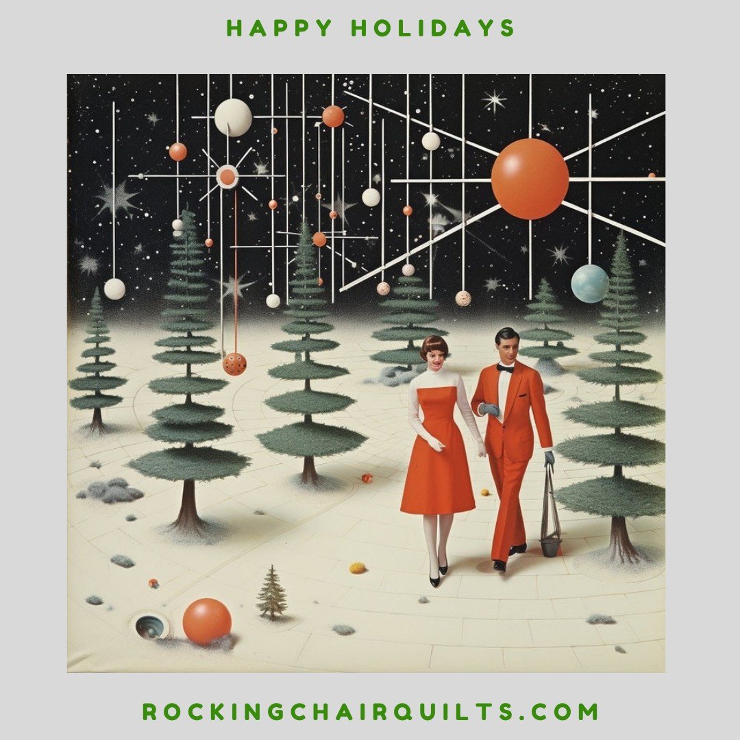 #modernvintage #christmascheer #happyholidays #vintagepostcard #enjoythesew #rockingchairquilts