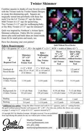 Twister Shimmer Quilt Pattern #QM135 — Rocking Chair Quilts