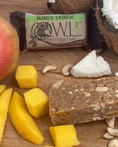 It's here!  Summer has arrived and so has our new SeasonOWL flavor:  Mango Cashew. 

A tropical getaway for your tastebuds! A peanut butter base layered with a blend of mango, cashews, coconut, organic gluten free oats, flaxseed meal, and honey. 

Av