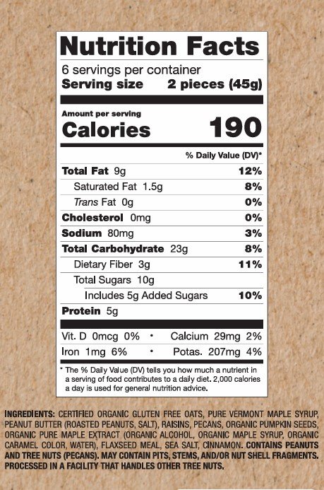 Maple Pecan OWL pellet pouch nutrition facts.jpg