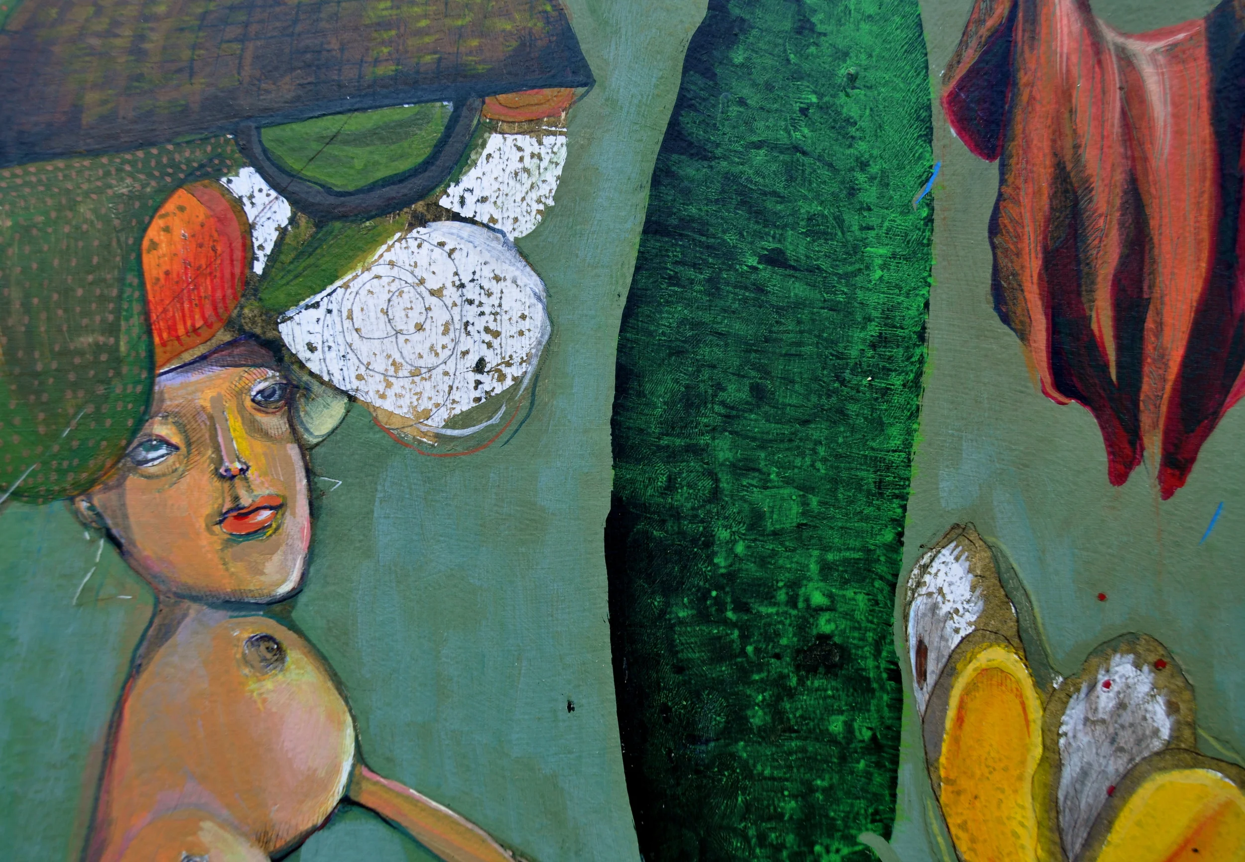 gathering laundry (detail)