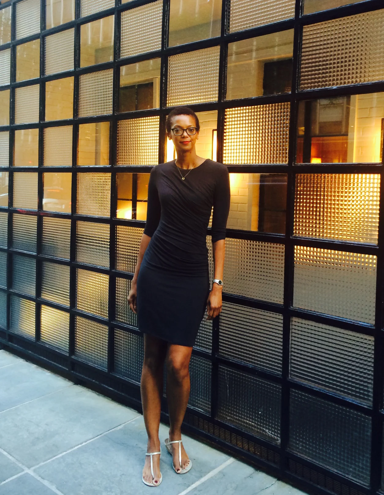 Styled, simply, in Helmut Lang.