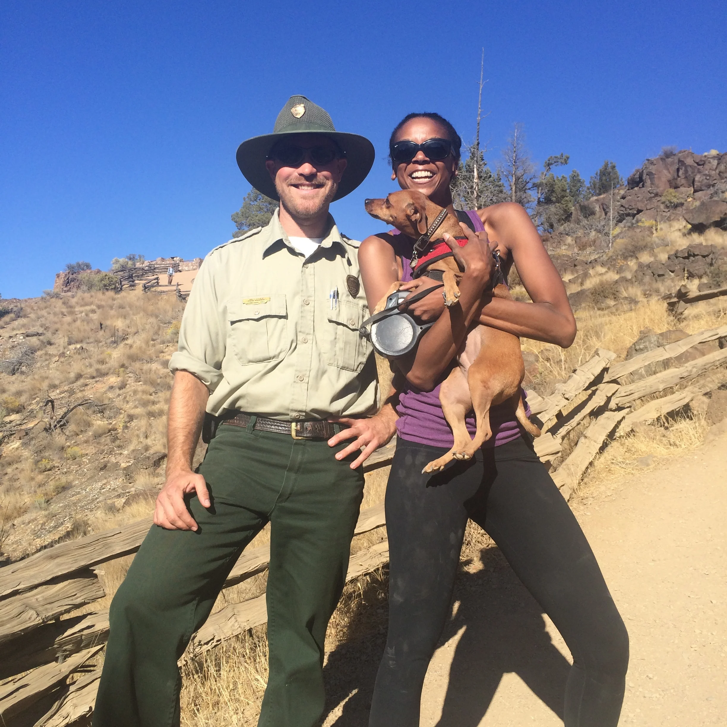 Avery checks out a park ranger in Bend.