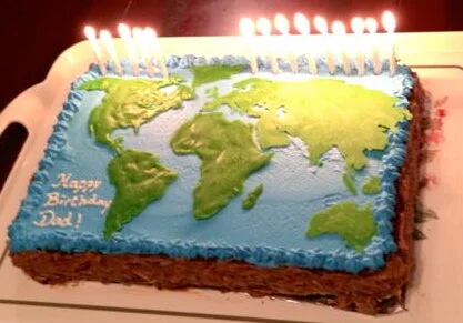 German Chocolate Cake with White Chocolate Map